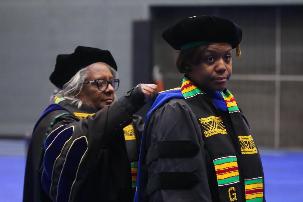 Black Faculty lining up